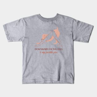 Downward facing dog is my favourite pose Kids T-Shirt